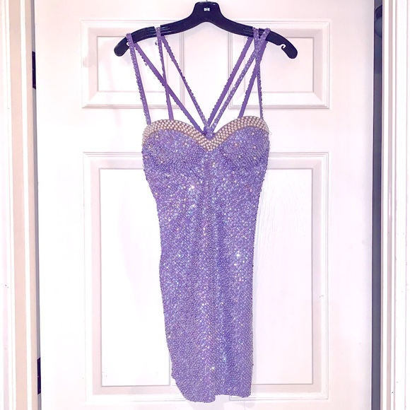Dresses & Skirts - Purple Sequenced & Beaded Dress